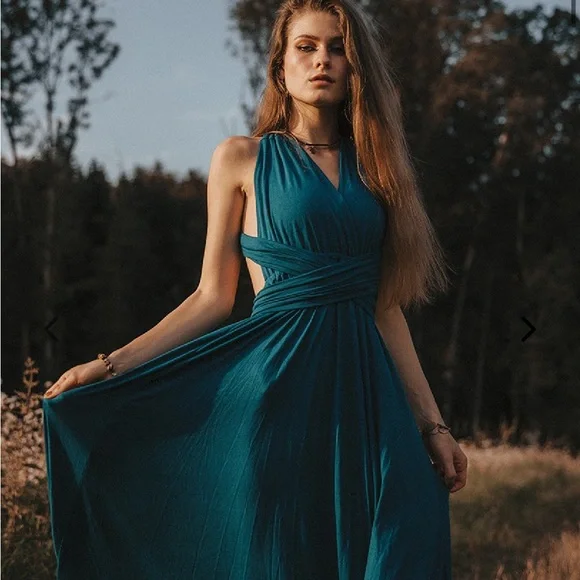 Tart Collection - Teal Infinity Wrap Maxi Dress - Small - Picture 1 of 6